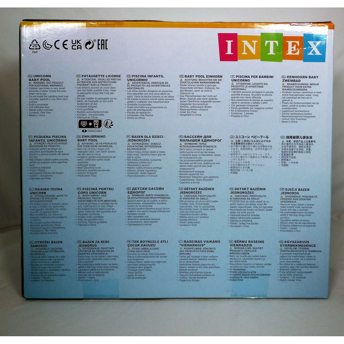 Pataugeoire gonflable pour enfants Intex Licorne Auvent 45 L 102 x 69 x 127 cm (6 Unités)