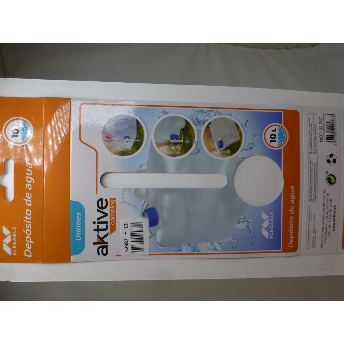 Bouteille d'eau Aktive Polyéthylène 10 L 22 x 26 x 22 cm (12 Unités)