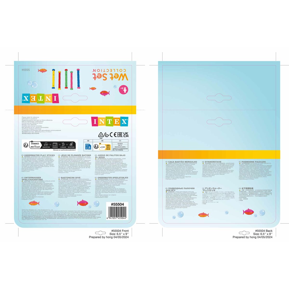 Jouet de plongée submersible Intex 5 Pièces (12 Unités)