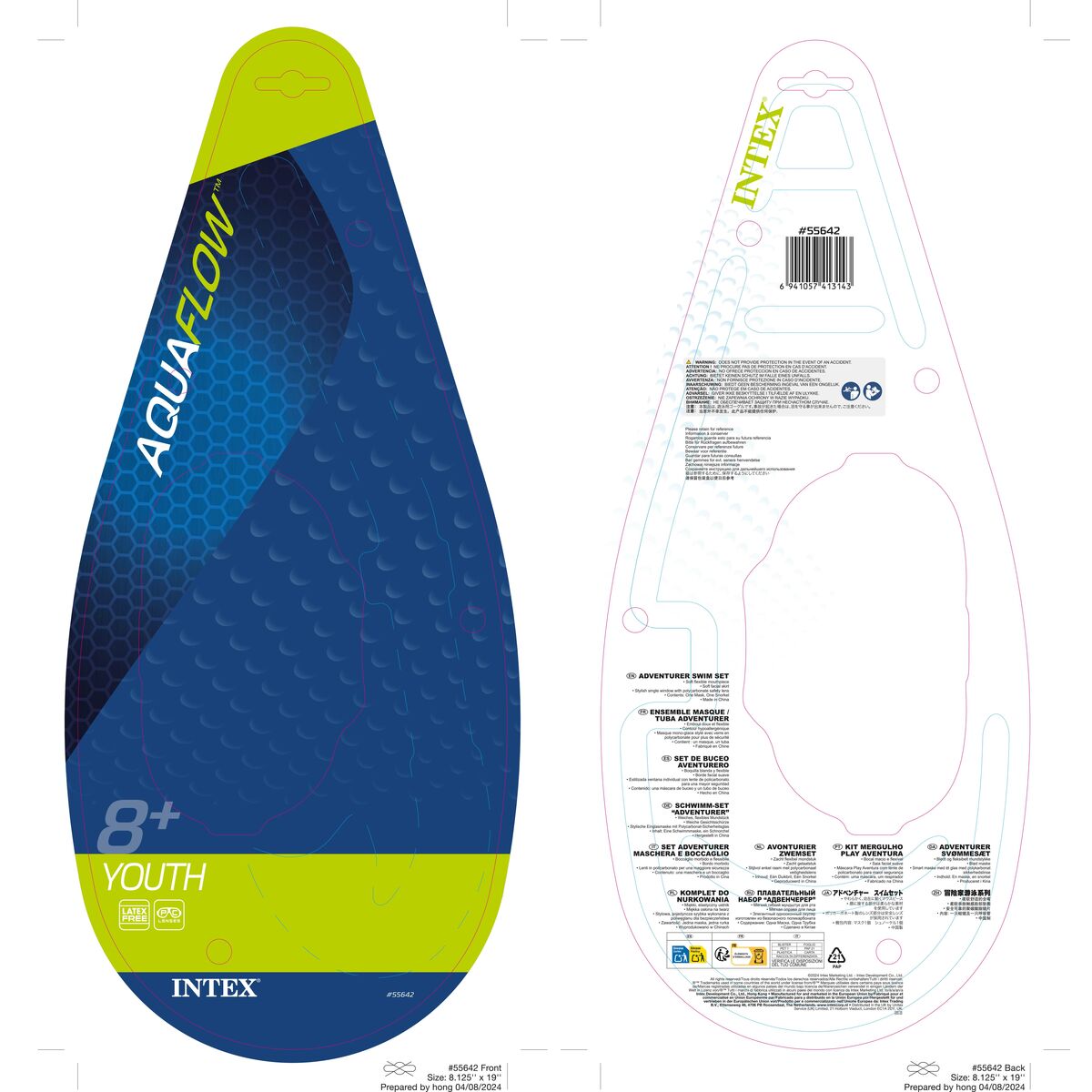 Masque de Plongée avec Tube Intex Adventurer Vert