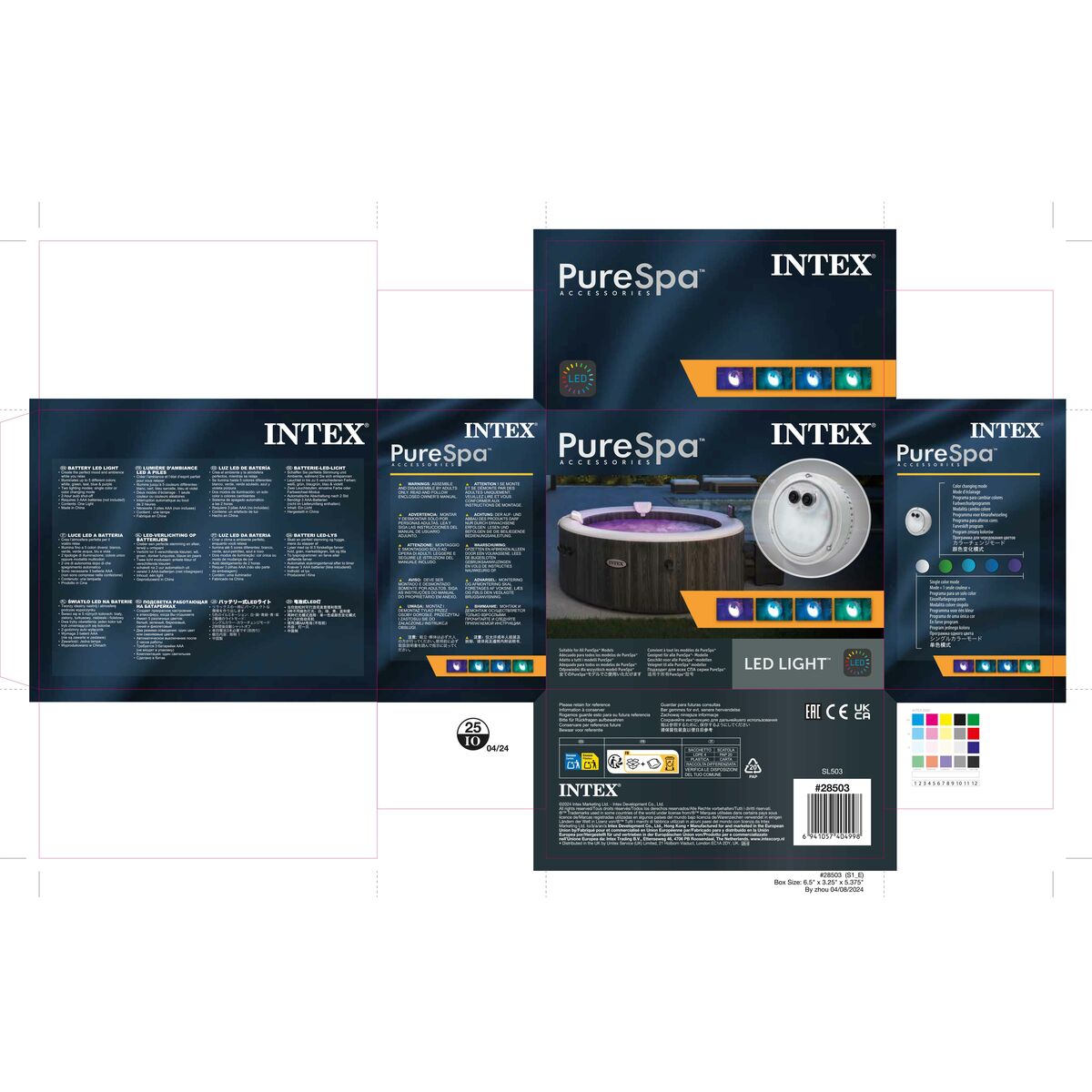 Lumière de piscine Intex 28503 12 x 12 x 6,5 cm Multicouleur (8 Unités)