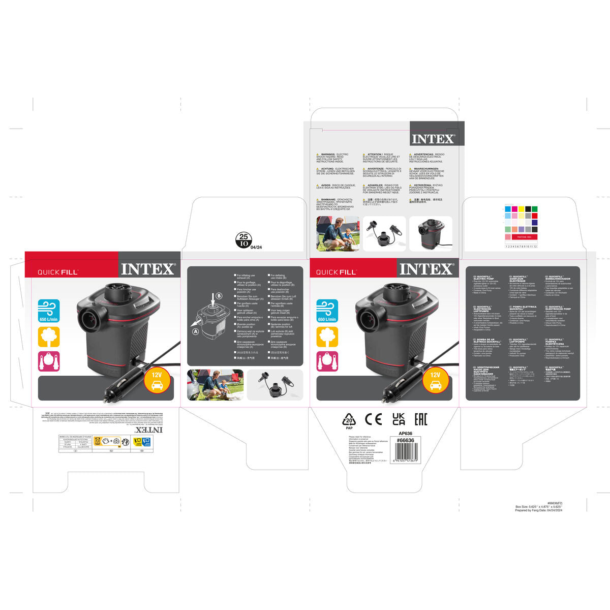 Pompe à Air Electrique Intex Quick FIll 12 V (6 Unités)