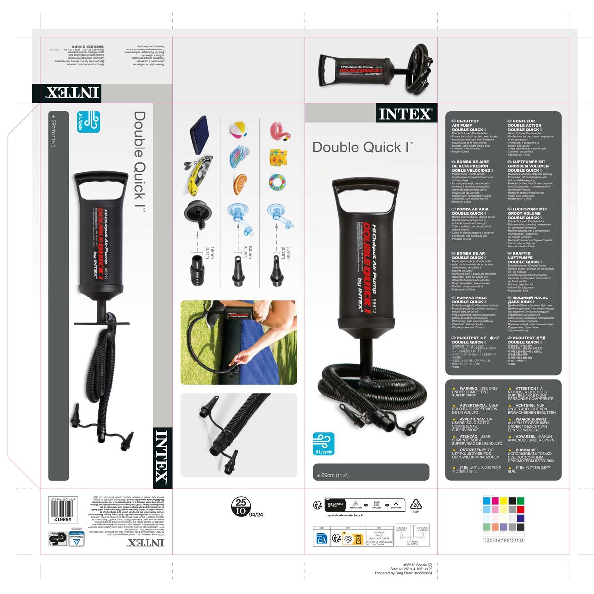 Pompe à air Intex Double Quick I (12 Unités)