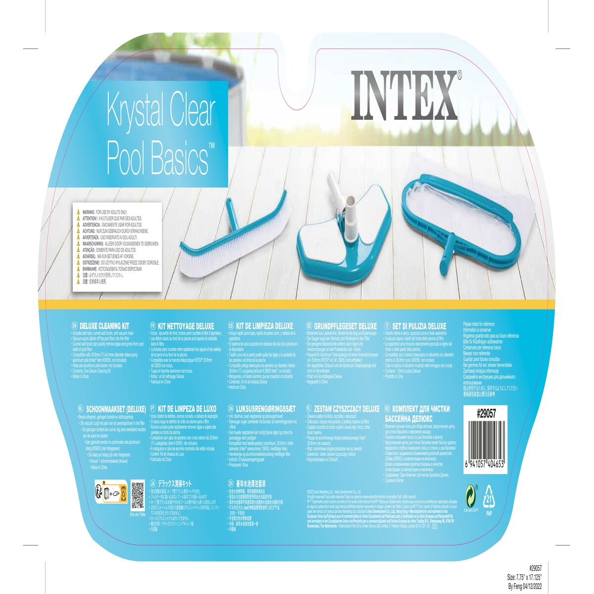 Kit d'entretien de Piscine Intex Deluxe 44 x 3 x 29,5 cm (6 Unités)
