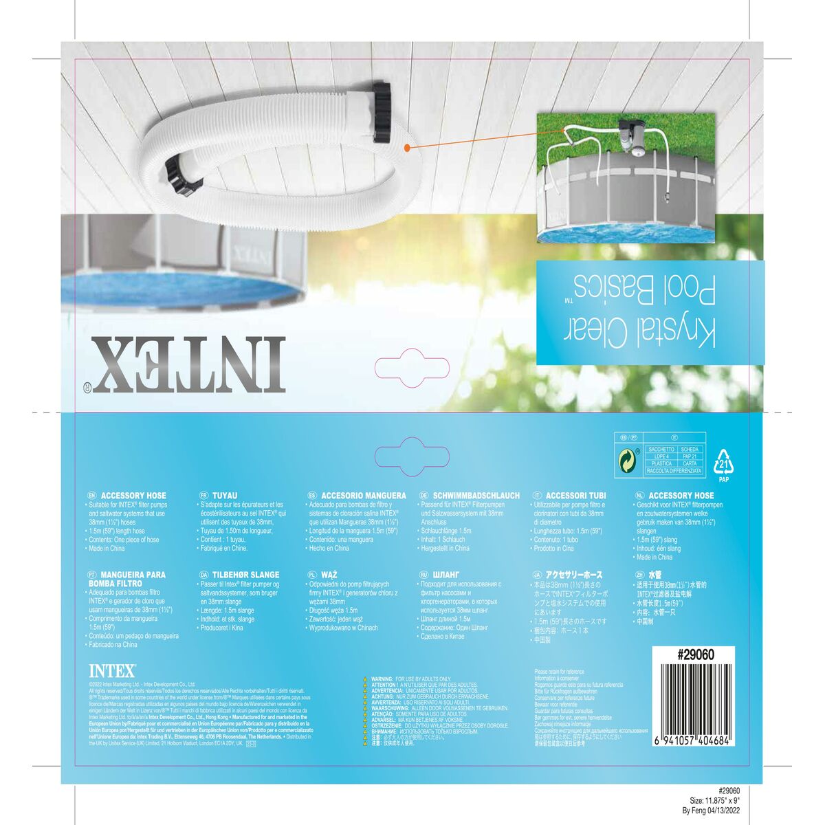 Tuyau d'arrosage Intex Piscine 1-1/2" 150 cm Ø 38 mm (8 Unités)