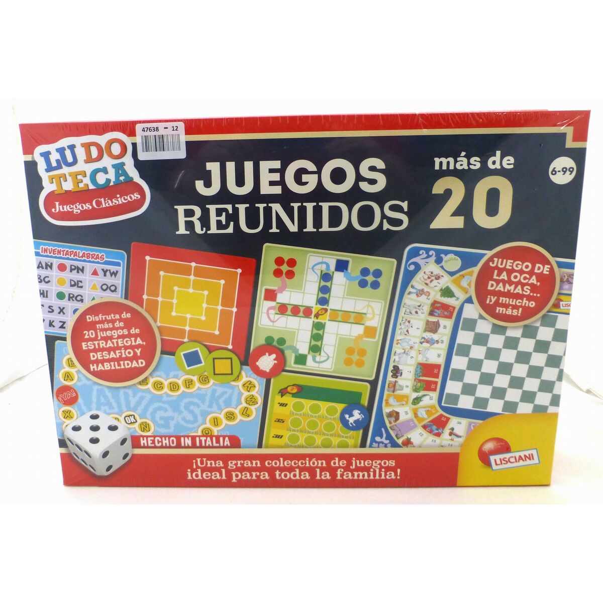 Jeu de société Lisciani Giochi Juegos reunidos 40 x 0,1 x 33 cm ES (12 Unités)