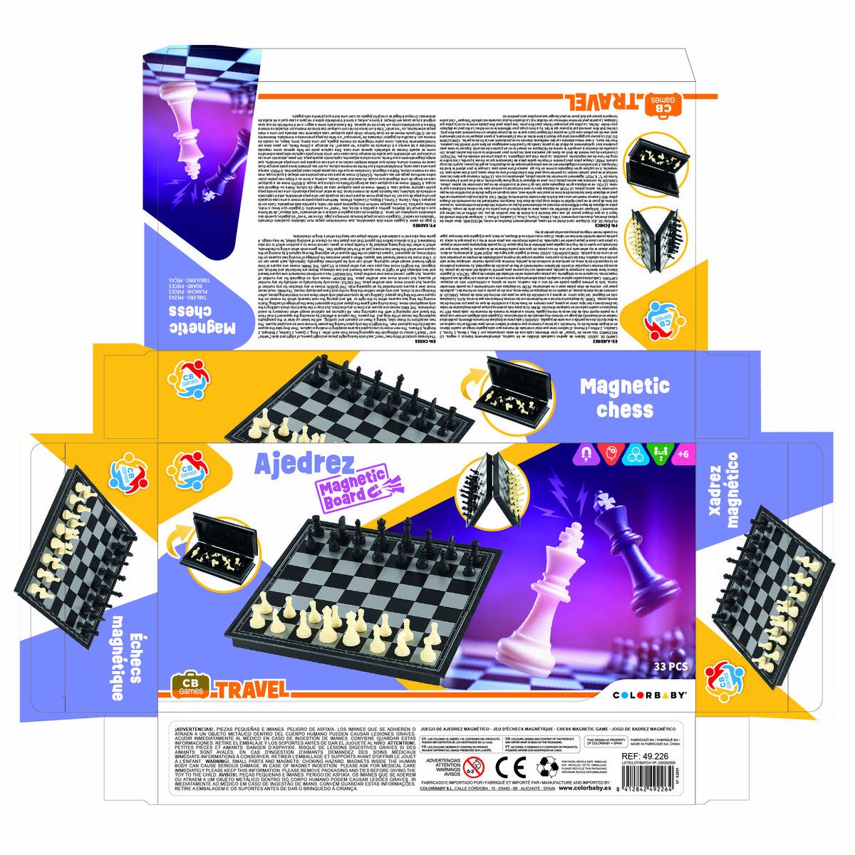 Échecs et dames CB Games Plastique (6 Unités)