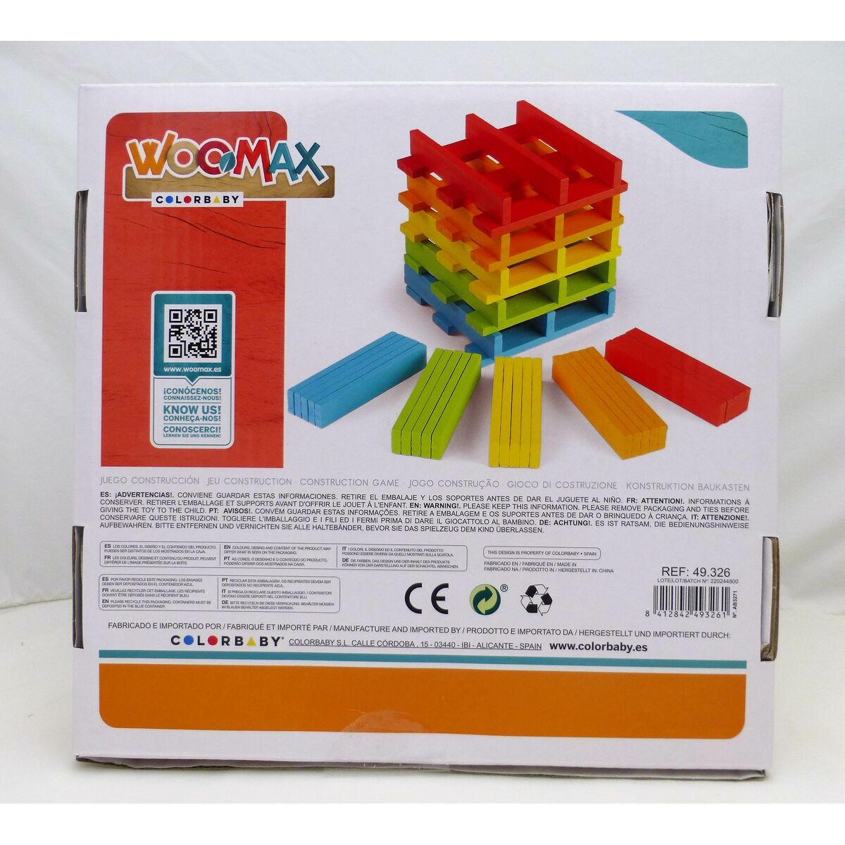 Set de construction Woomax 100 Pièces 10 x 0,5 x 1,8 cm (6 Unités)