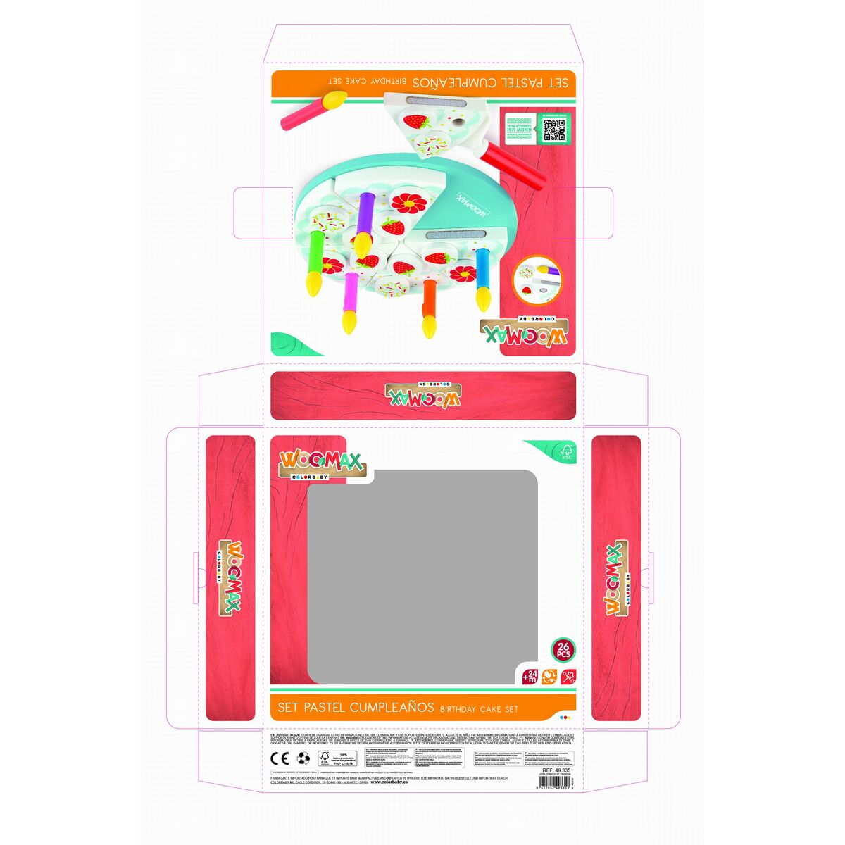 Jeu en bois Woomax Tarta 26 Pièces (6 Unités)