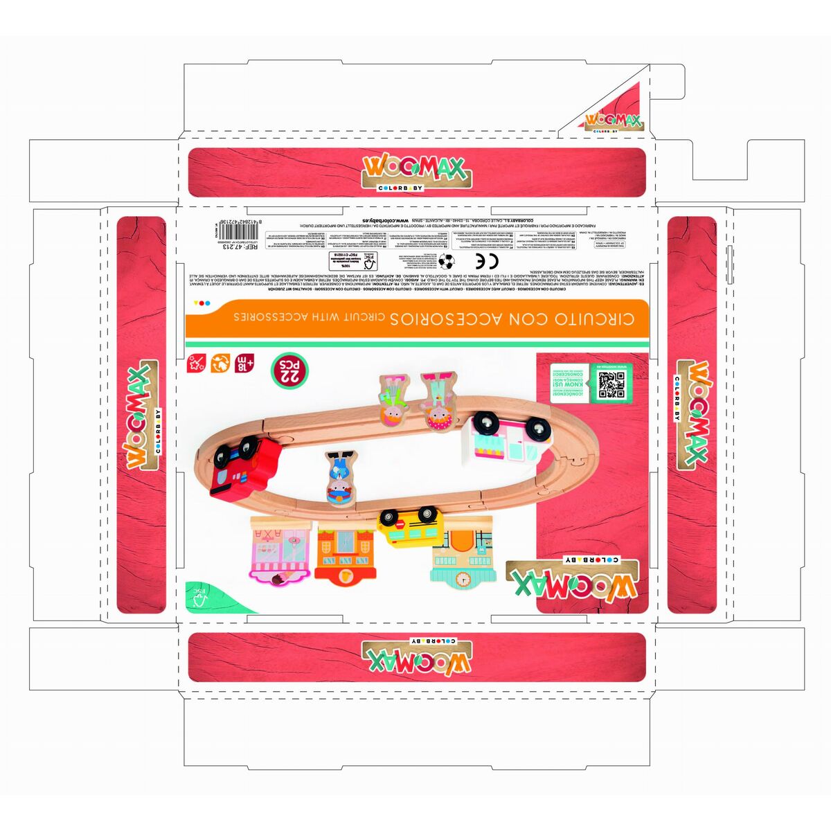 Train avec circuit Woomax 6 Unités 39 x 1 x 26 cm