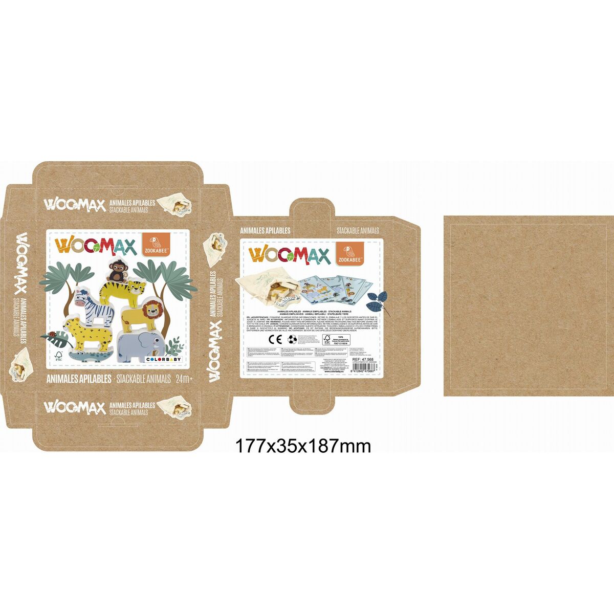 Jeu de construction + figurines Woomax animaux 16 Pièces 7 x 7 x 1,5 cm (6 Unités)