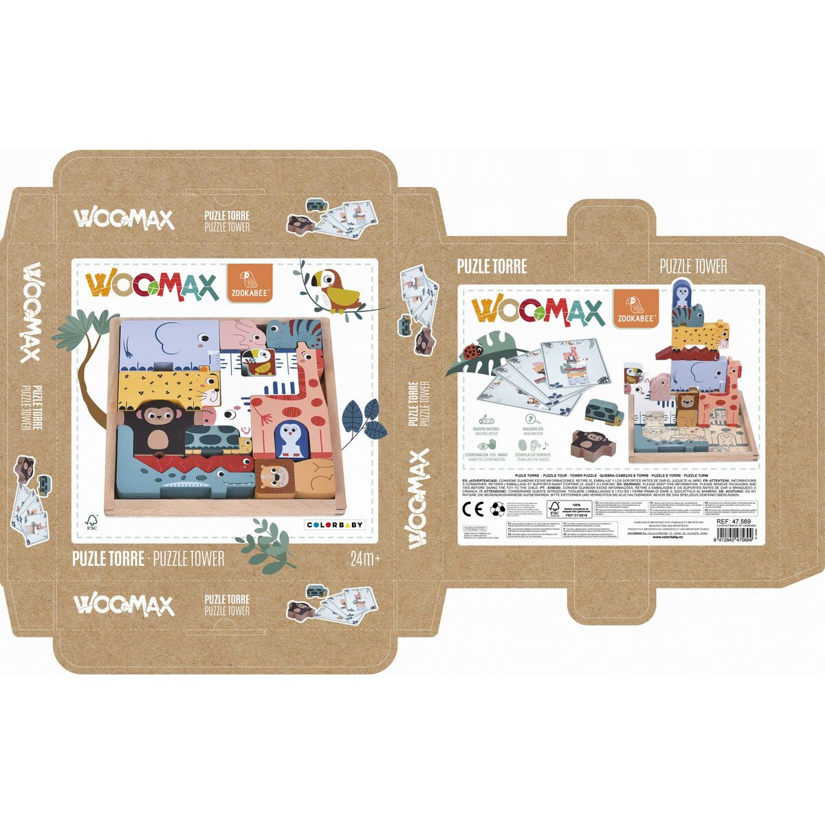 Puzzle enfant en bois Woomax (6 Unités)