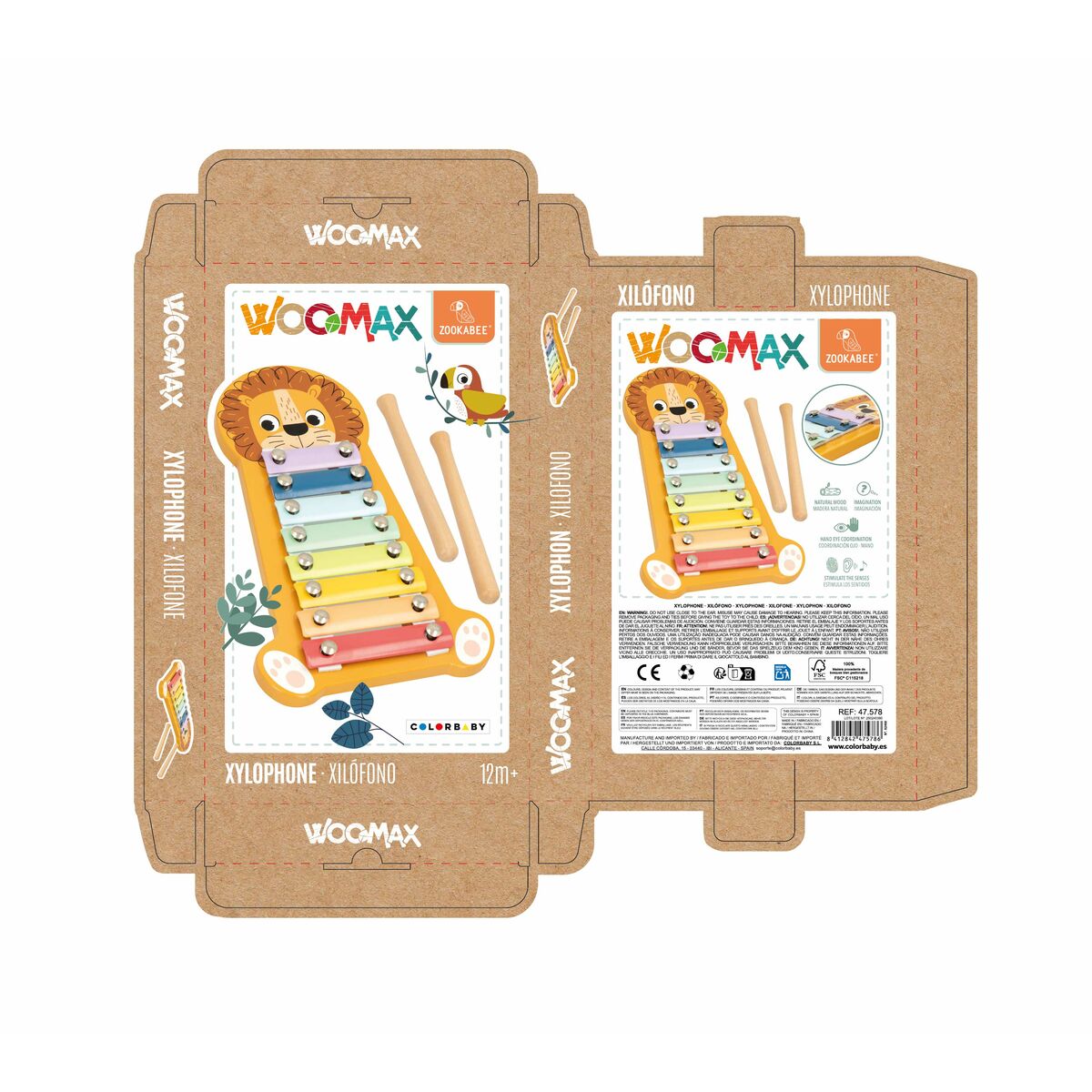 Xylophone Woomax Lion Bois 16 x 2,5 x 26 cm (6 Unités)