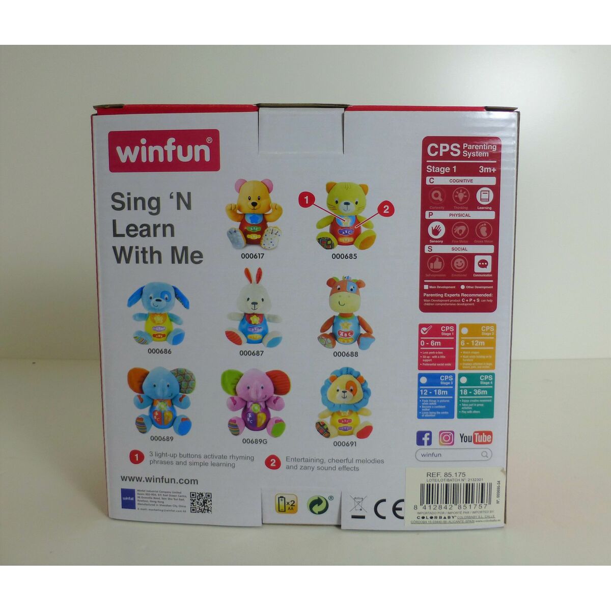 Peluche sonore Winfun Chien 15,5 x 16,5 x 11,5 cm (6 Unités)