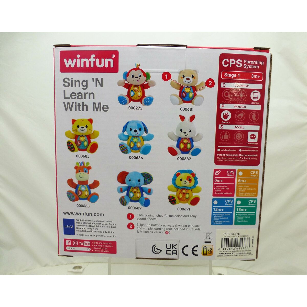 Peluche sonore Winfun Eléphant 17 x 17,5 x 10 cm (6 Unités)