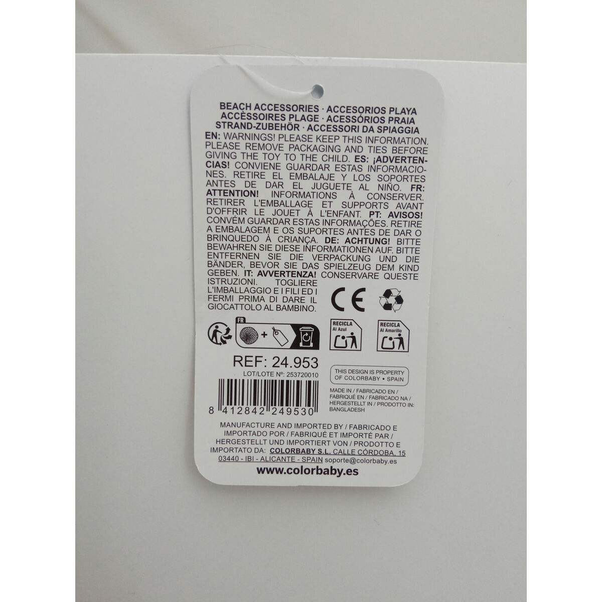 Set de jouets de plage Colorbaby 4 Pièces polypropylène (12 Unités)