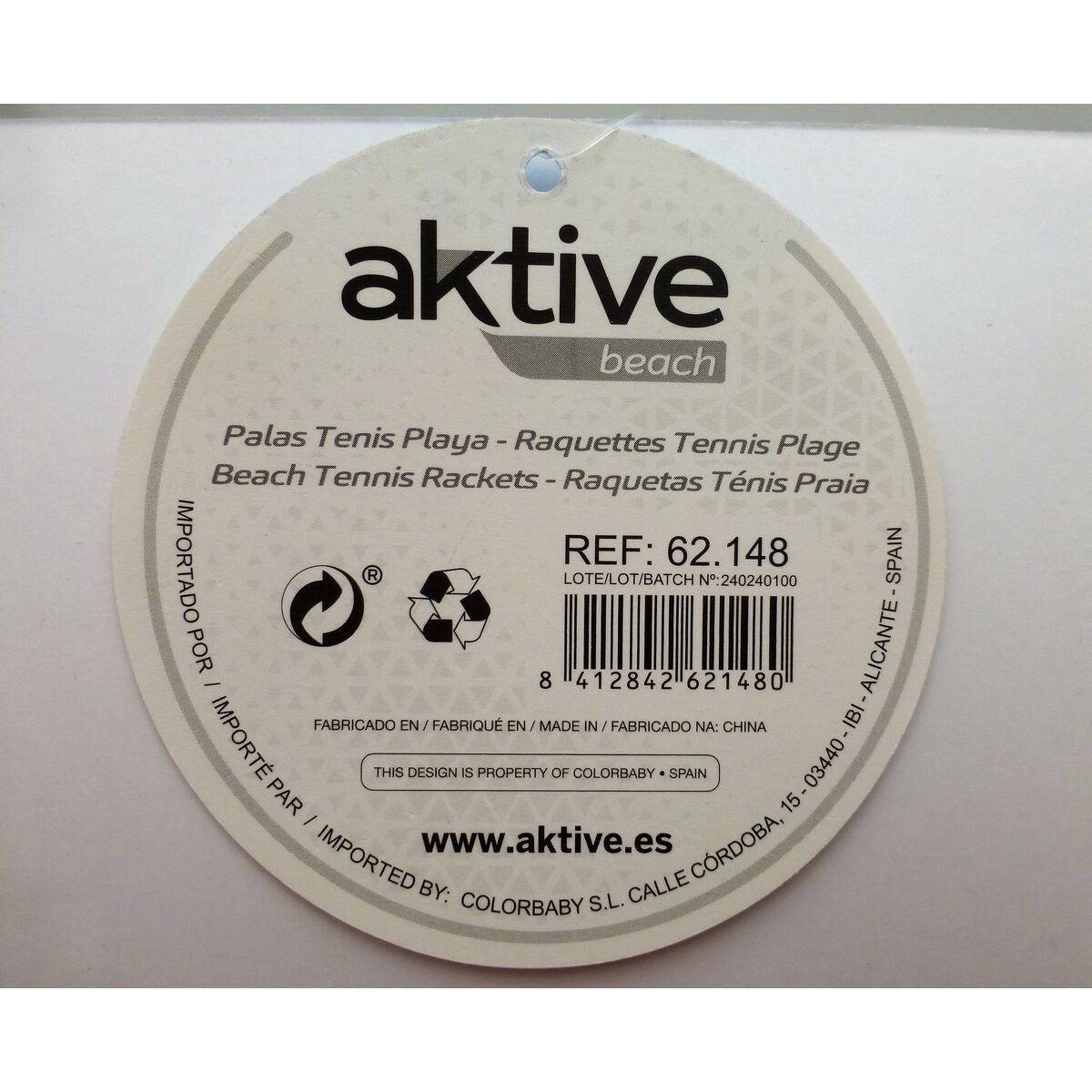 Raquettes de Plage avec Balle Aktive 20,5 x 39,5 cm (24 Unités)