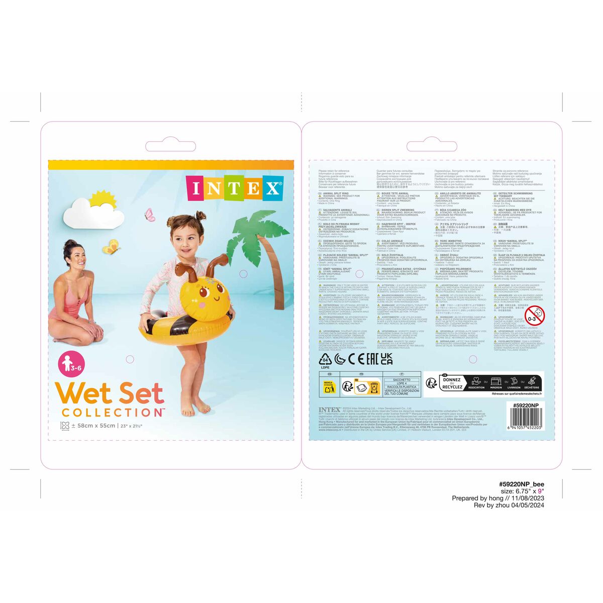 Bouée Intex animaux 89 x 33 x 69 cm (36 Unités)