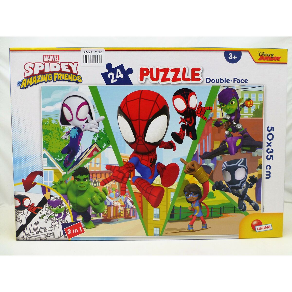 Puzzle Enfant Spidey Double face 50 x 35 cm 24 Pièces (12 Unités)