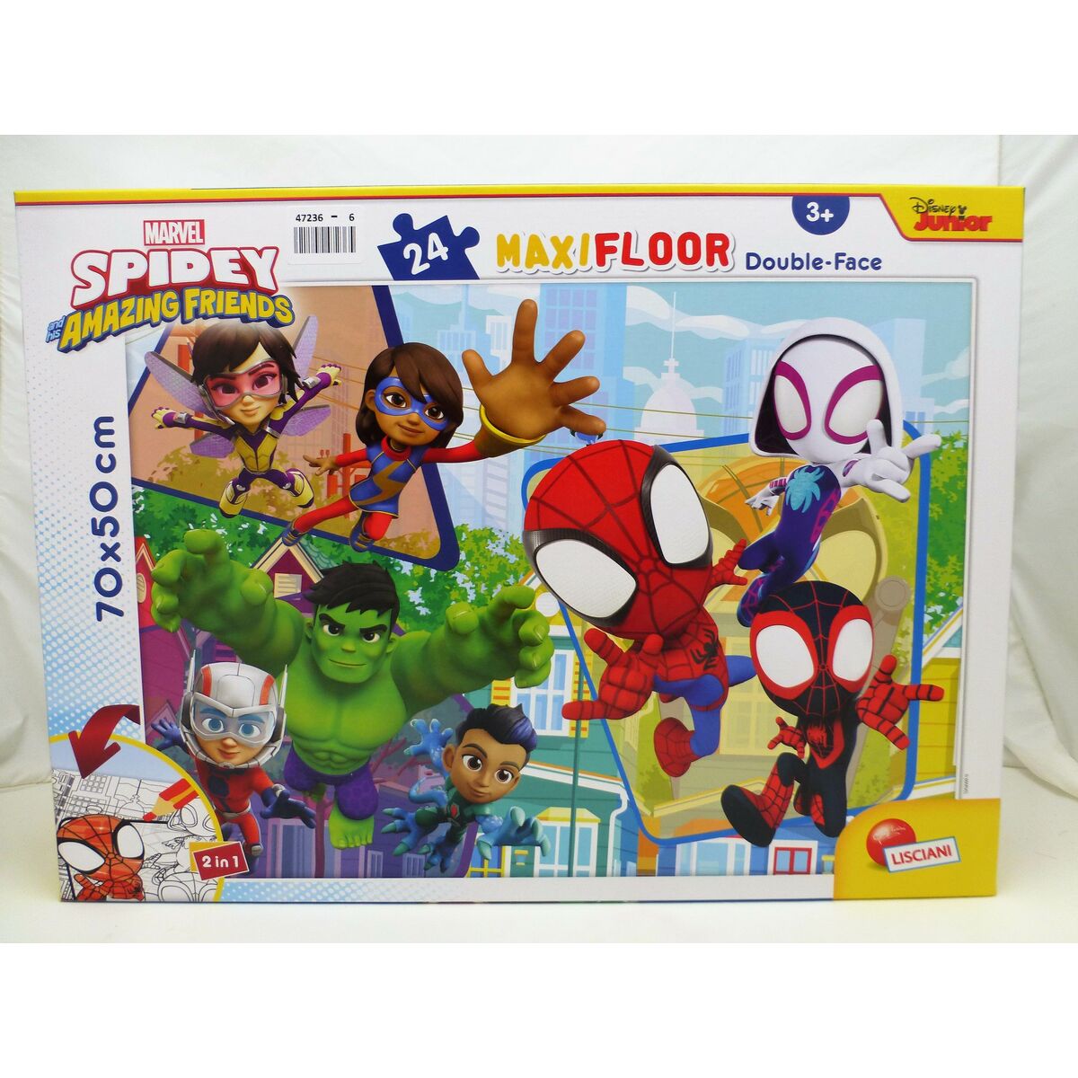 Puzzle Enfant Spidey Double face 24 Pièces 70 x 1,5 x 50 cm (6 Unités)