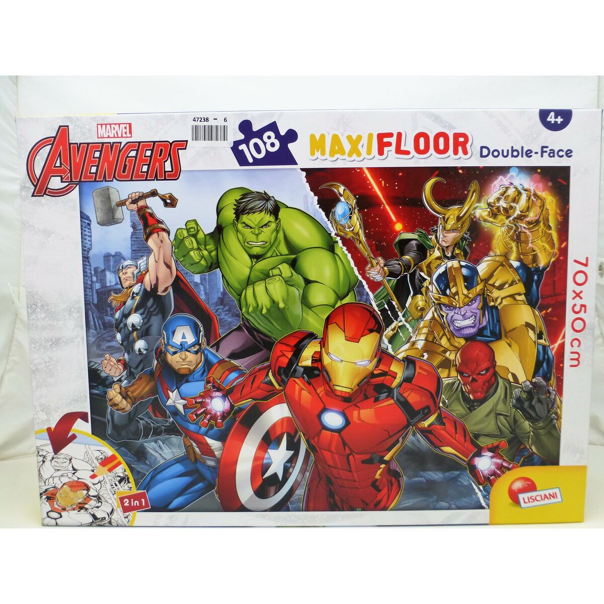 Puzzle Enfant The Avengers Double face 108 Pièces 70 x 1,5 x 50 cm (6 Unités)
