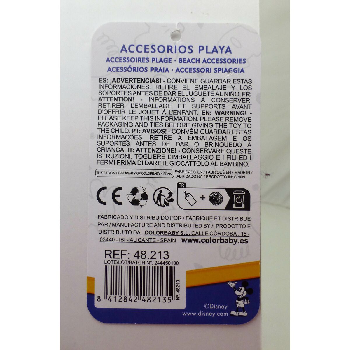 Set de jouets de plage Mickey Mouse Ø 14 cm Plastique (24 Unités)