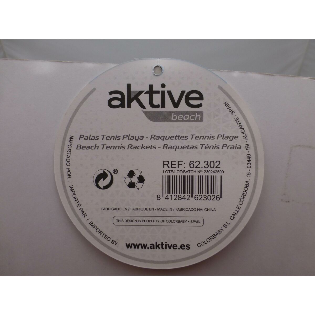 Raquettes de Plage avec Balle Aktive Requin 19,5 x 38 cm (24 Unités)