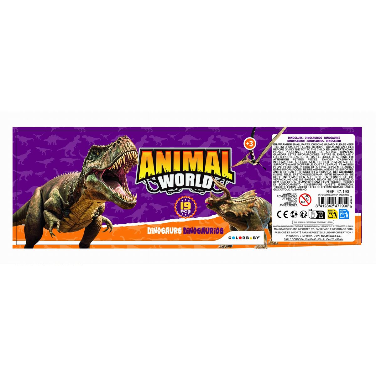 Playset Colorbaby 19 Pièces 6 Unités 17 x 9 x 6 cm Dinosaures