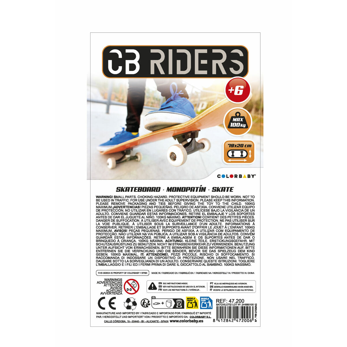 Skateboard Colorbaby (2 Unités)