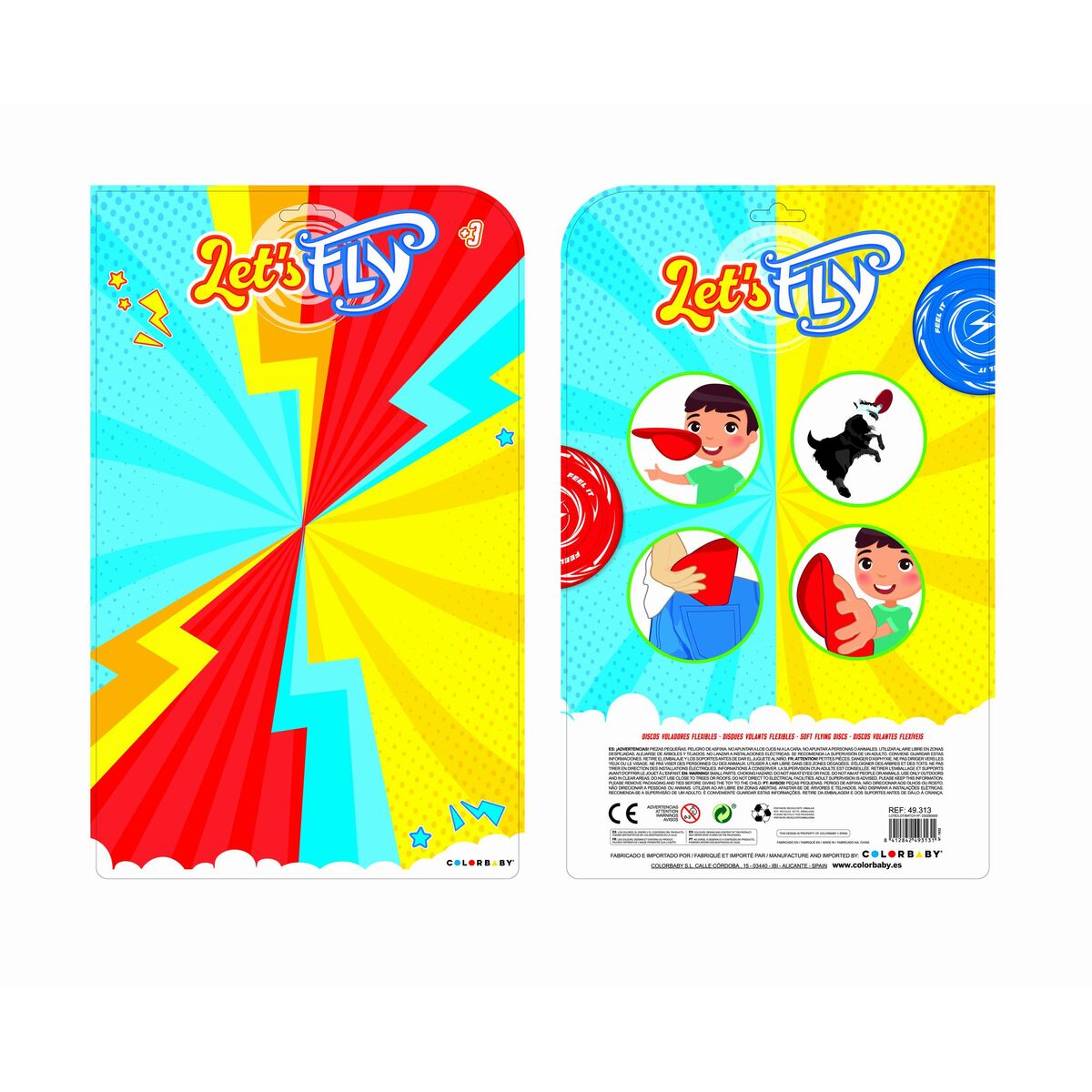 Frisbee Colorbaby Let's fly Flexible Ø 18,5 cm 3 Pièces 12 Unités