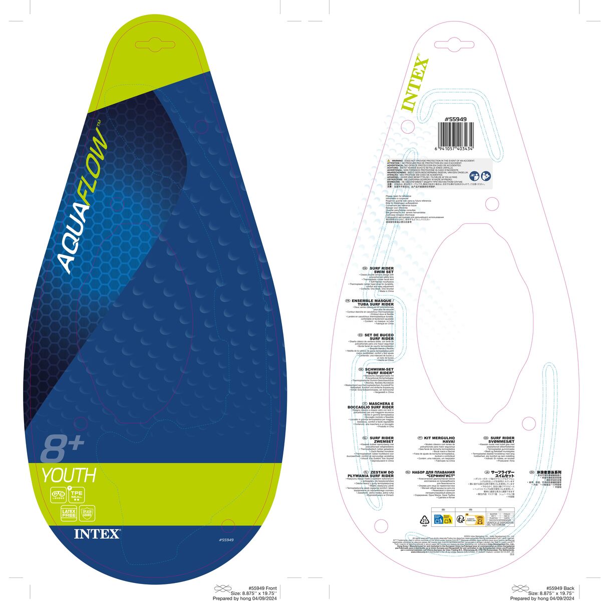 Masque de Plongée avec Tube Intex Surf Rider Enfant