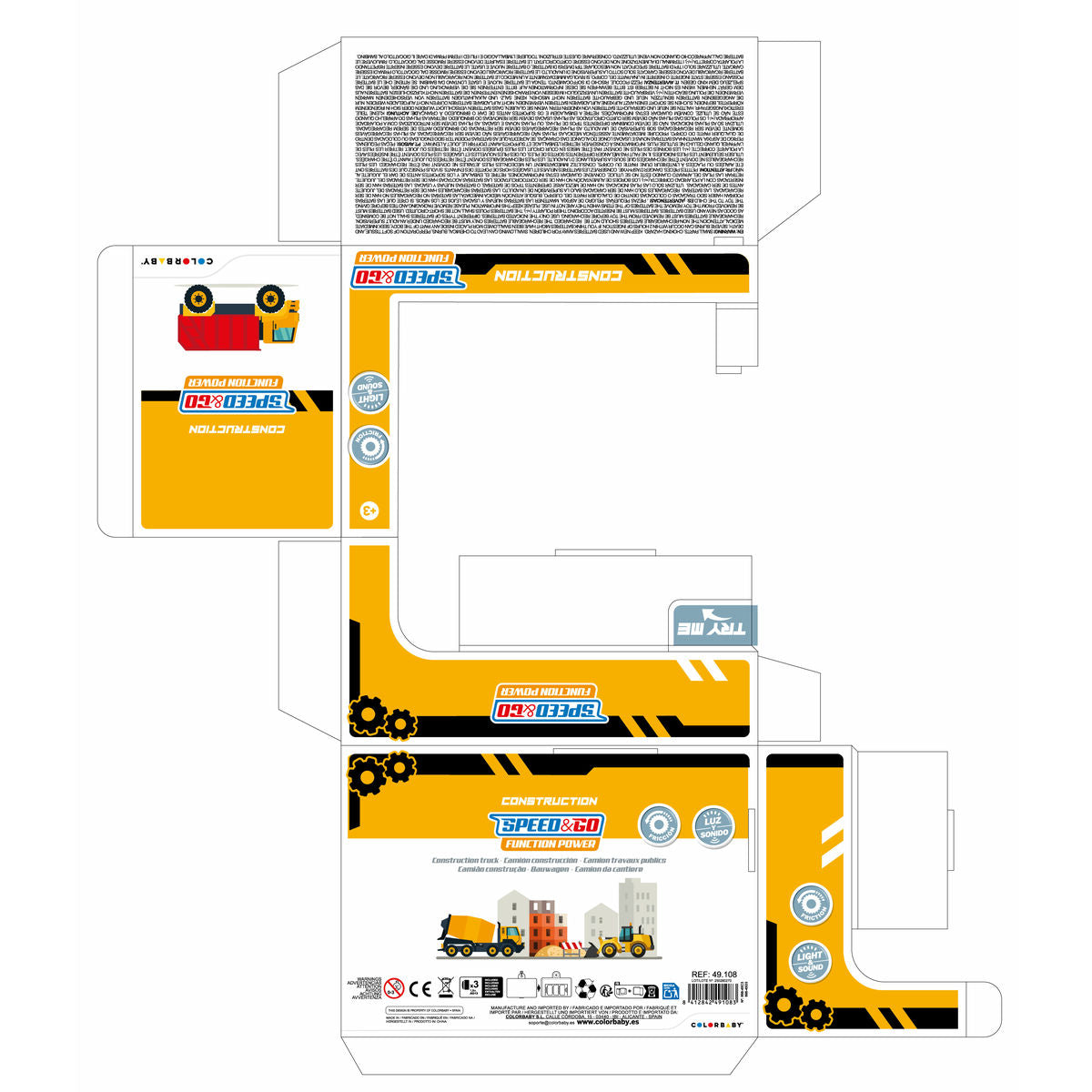 Camion Travaux Publics Speed & Go 14,5 x 9 x 7,5 cm (6 Unités)