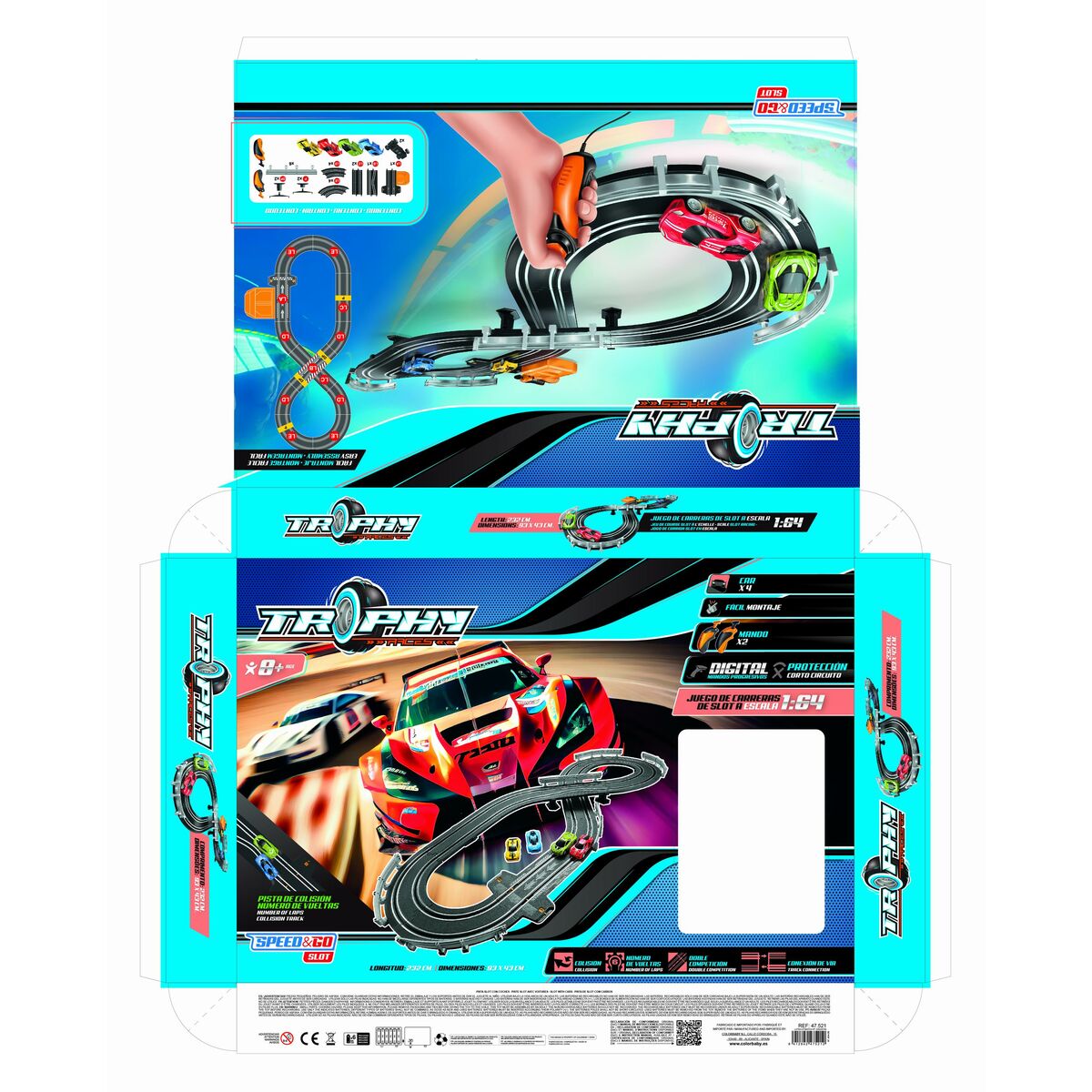 Piste de course Speed & Go 93 x 7 x 43 cm (2 Unités)