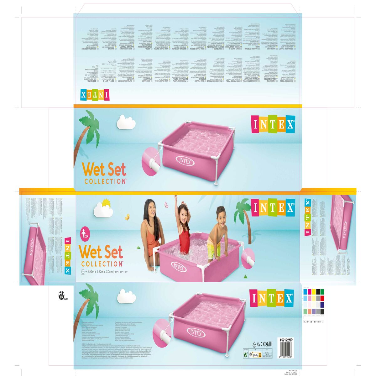 Piscine Démontable Intex 342 L 122 x 30 x 122 cm Rose (3 Unités)