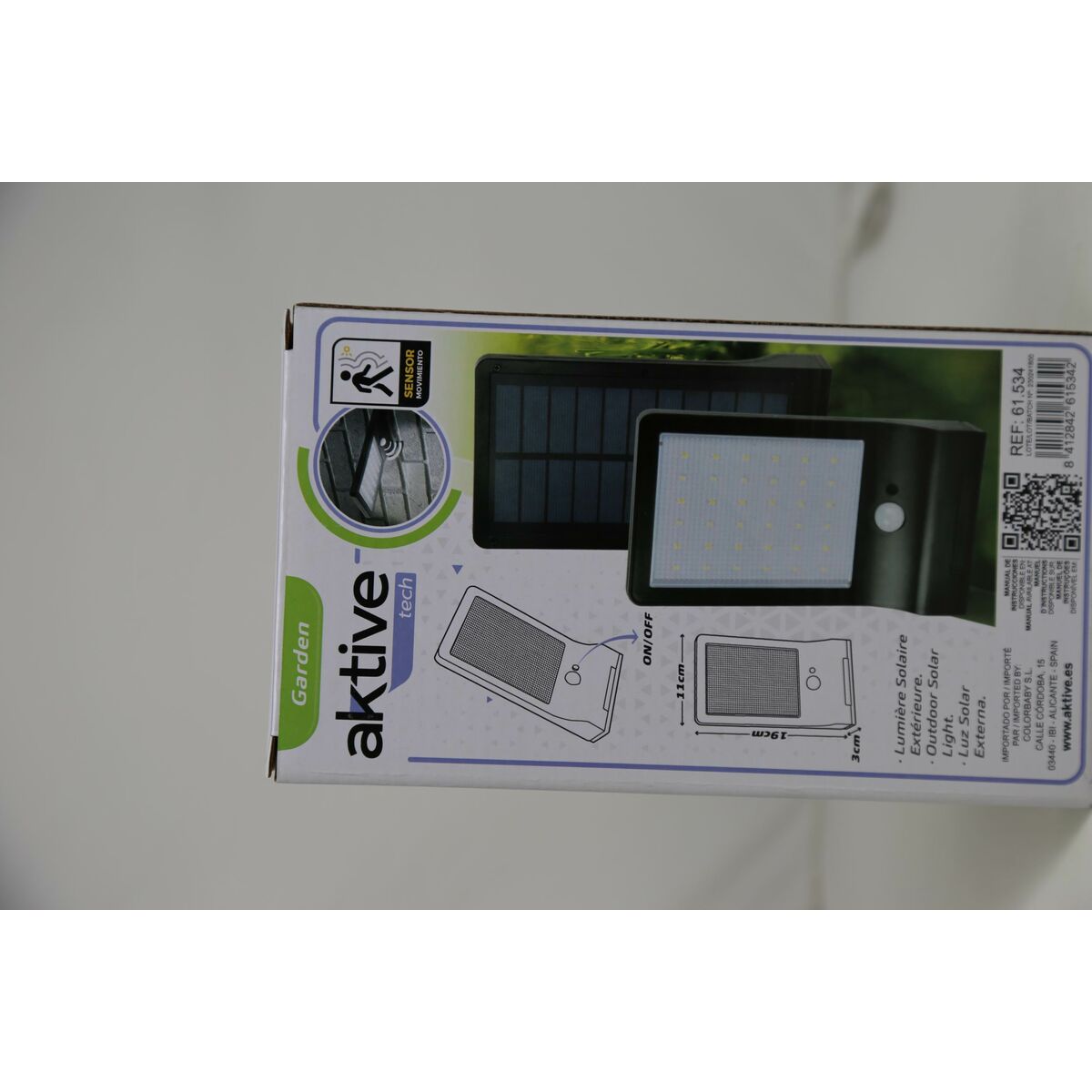 Lampe solaire Aktive 11 x 3 x 19 cm (12 Unités)