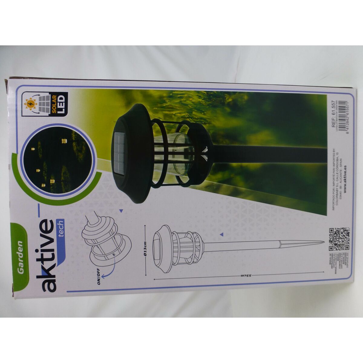 Set de bornes de jardin solaires Aktive 2 Pièces Acier inoxydable Plastique 13 x 55 x 13 cm (4 Unités)