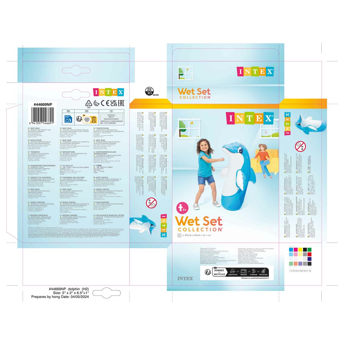 Personnage pour piscine gonflable Intex 61 x 94 x 61 cm (24 Unités)