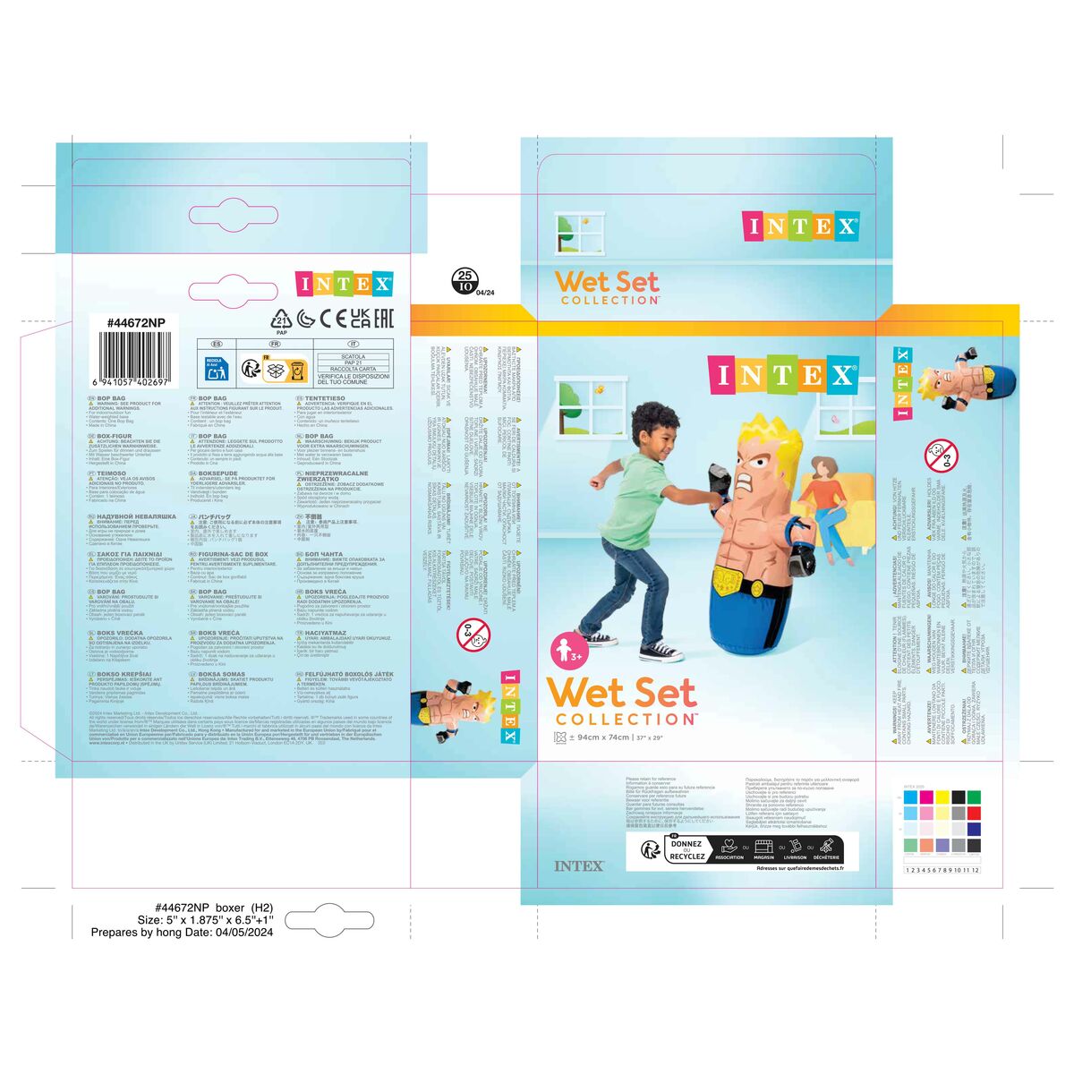 Personnage pour piscine gonflable Intex 74 x 94 cm (24 Unités)