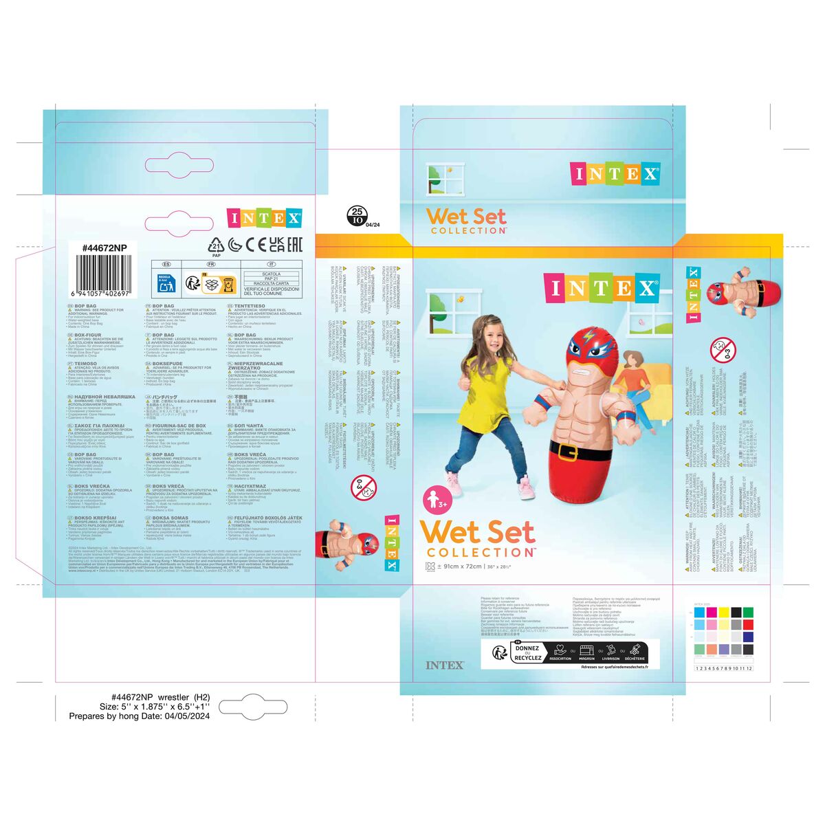 Personnage pour piscine gonflable Intex 74 x 94 cm (24 Unités)