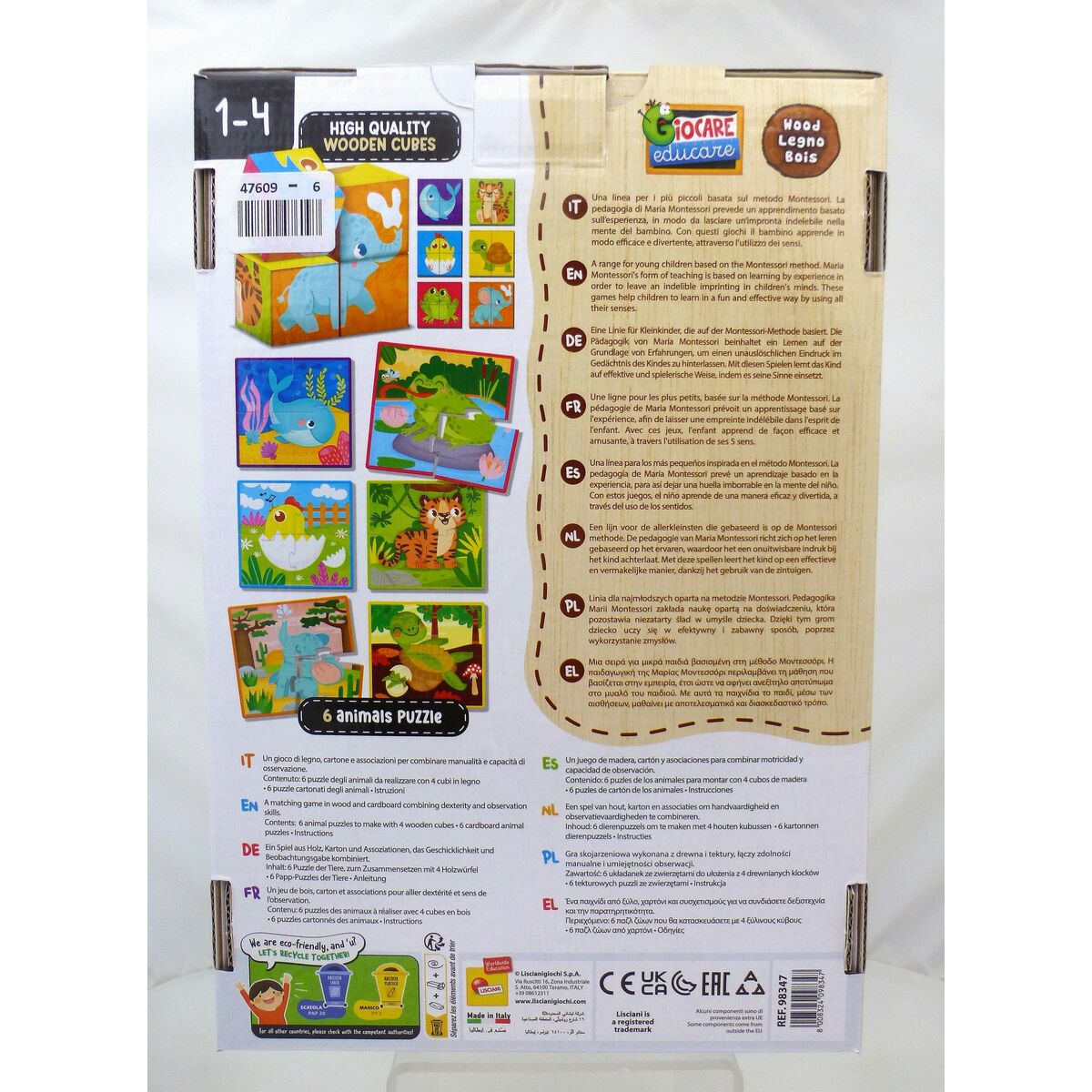 Puzzle 3D Lisciani Giochi 22 x 23 x 1 cm animaux 4 Pièces (6 Unités)