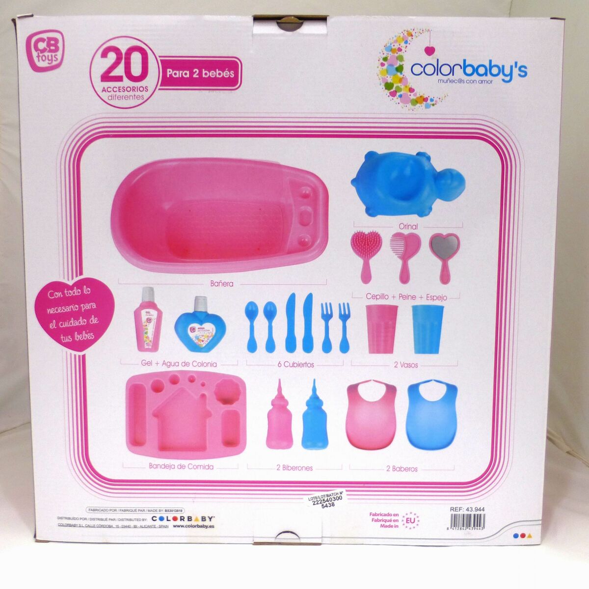 Accessoires pour poupées Colorbaby Poupée Bébé 20 Pièces 39 x 9,5 x 21,5 cm 6 Unités