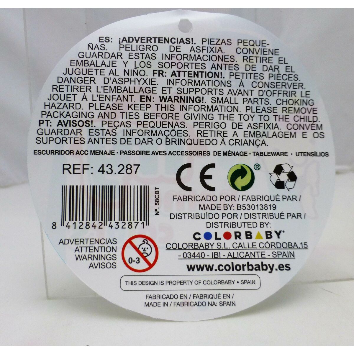 Ensemble Vaisselle pour Enfants Colorbaby jouet Draineur 26 Pièces (12 Unités)