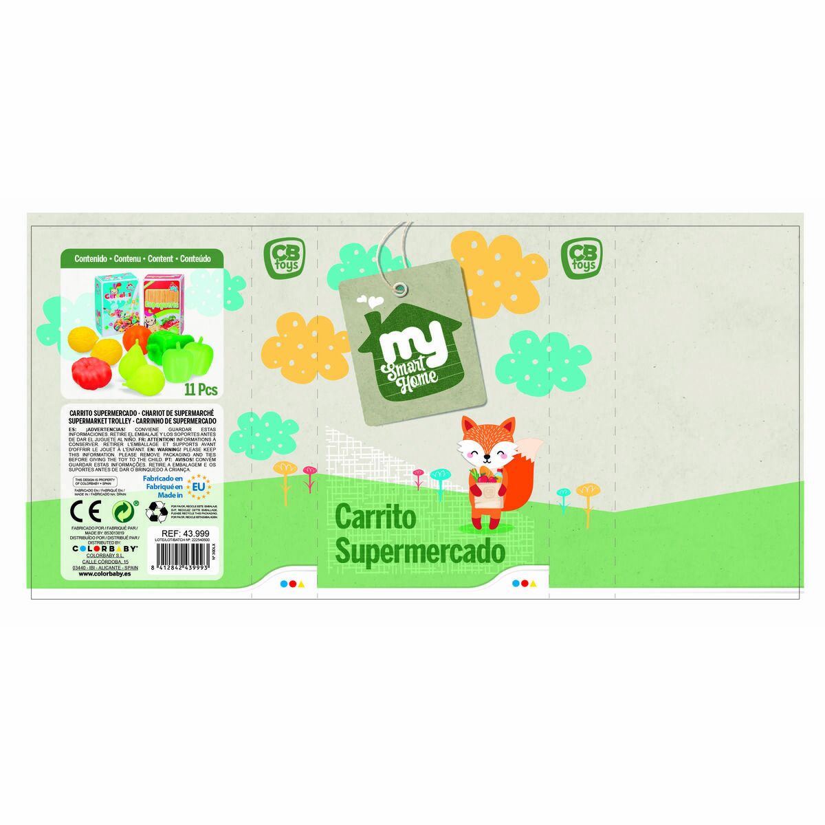 Panier à Courses Colorbaby My Home jouet 12 Pièces 15 x 10 x 6 cm 8 Unités