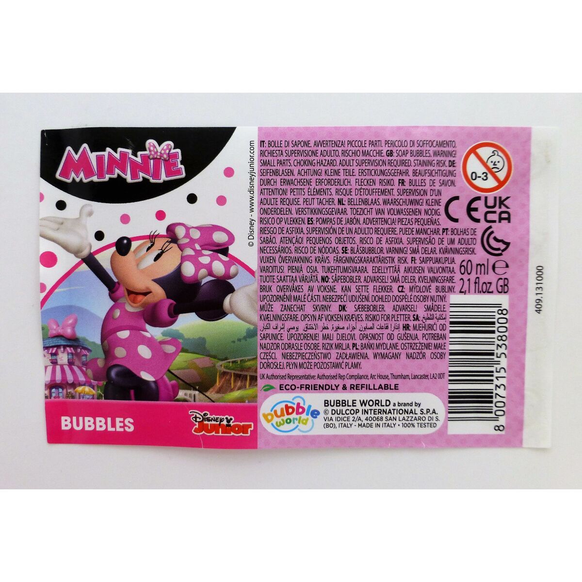 Jeu de Bulles de Savon Minnie Mouse 3,8 x 11,5 x 3,8 cm (24 Unités)