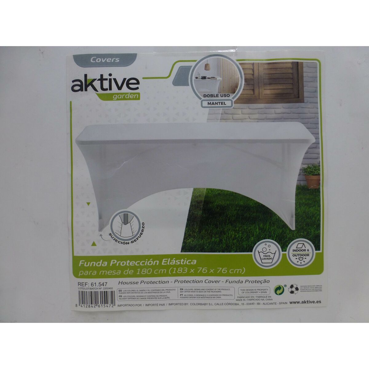 Étui de protection Aktive Blanc 183 x 76 x 76 cm Table Accessoires Voitures Route (6 Unités)