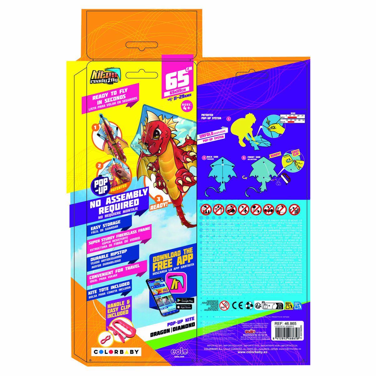 Cerf-volant Eolo Pop-up Diamant 58 x 69 x 4 cm 12 Unités