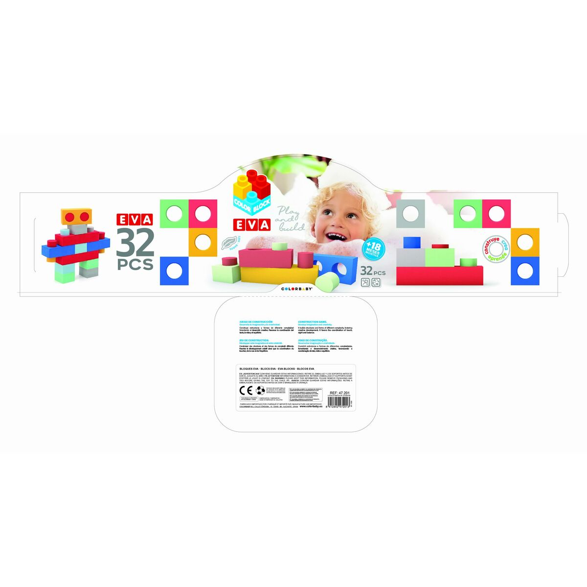 Blocs de construction Color Block 32 Pièces EVA (4 Unités)