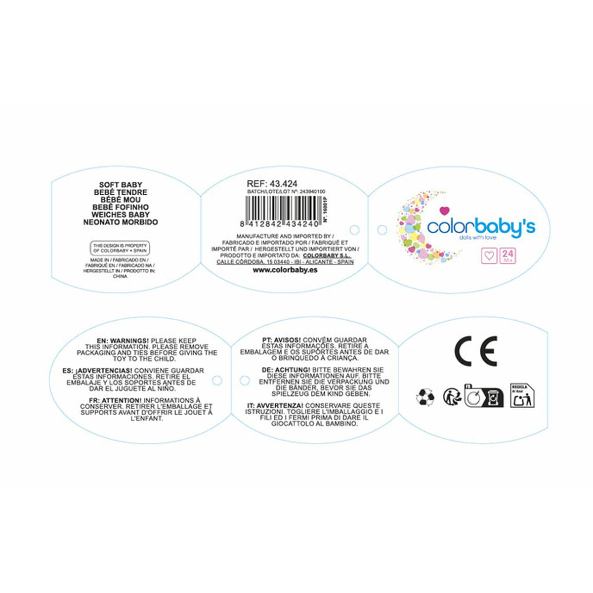 Poupée Bébé Colorbaby 26 cm 22,2 x 25 x 7 cm 12 Unités