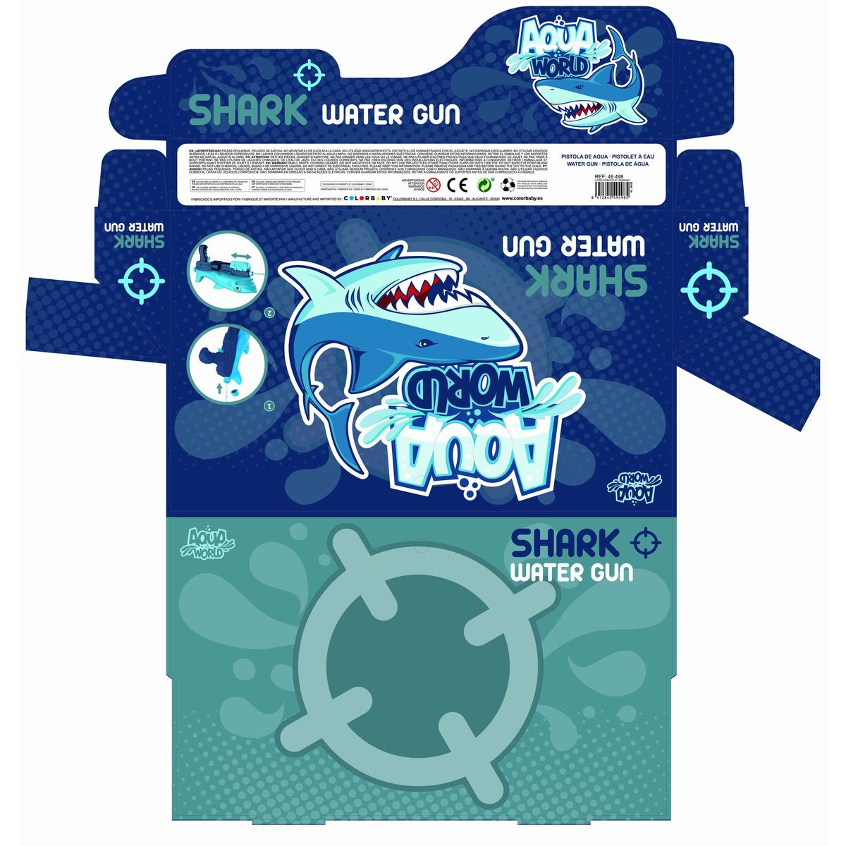 Pistolet à Eau Colorbaby 32 x 18,5 x 7,5 cm (6 Unités) Requin