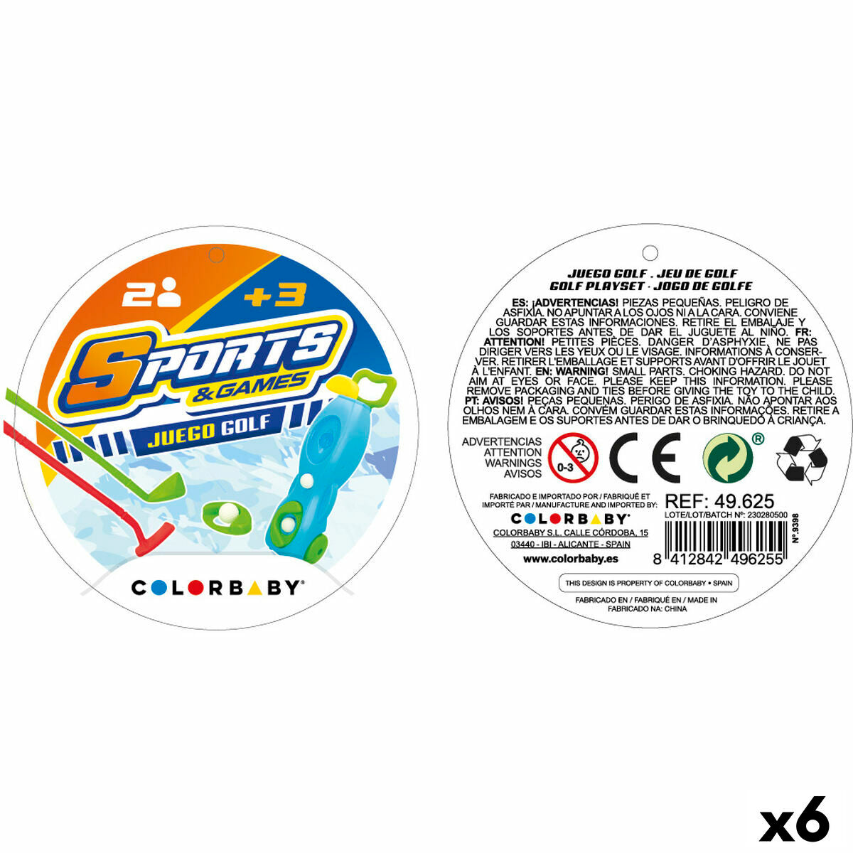 Jeu de visée Colorbaby 15 x 51 x 13 cm (6 Unités)